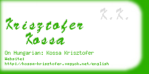 krisztofer kossa business card